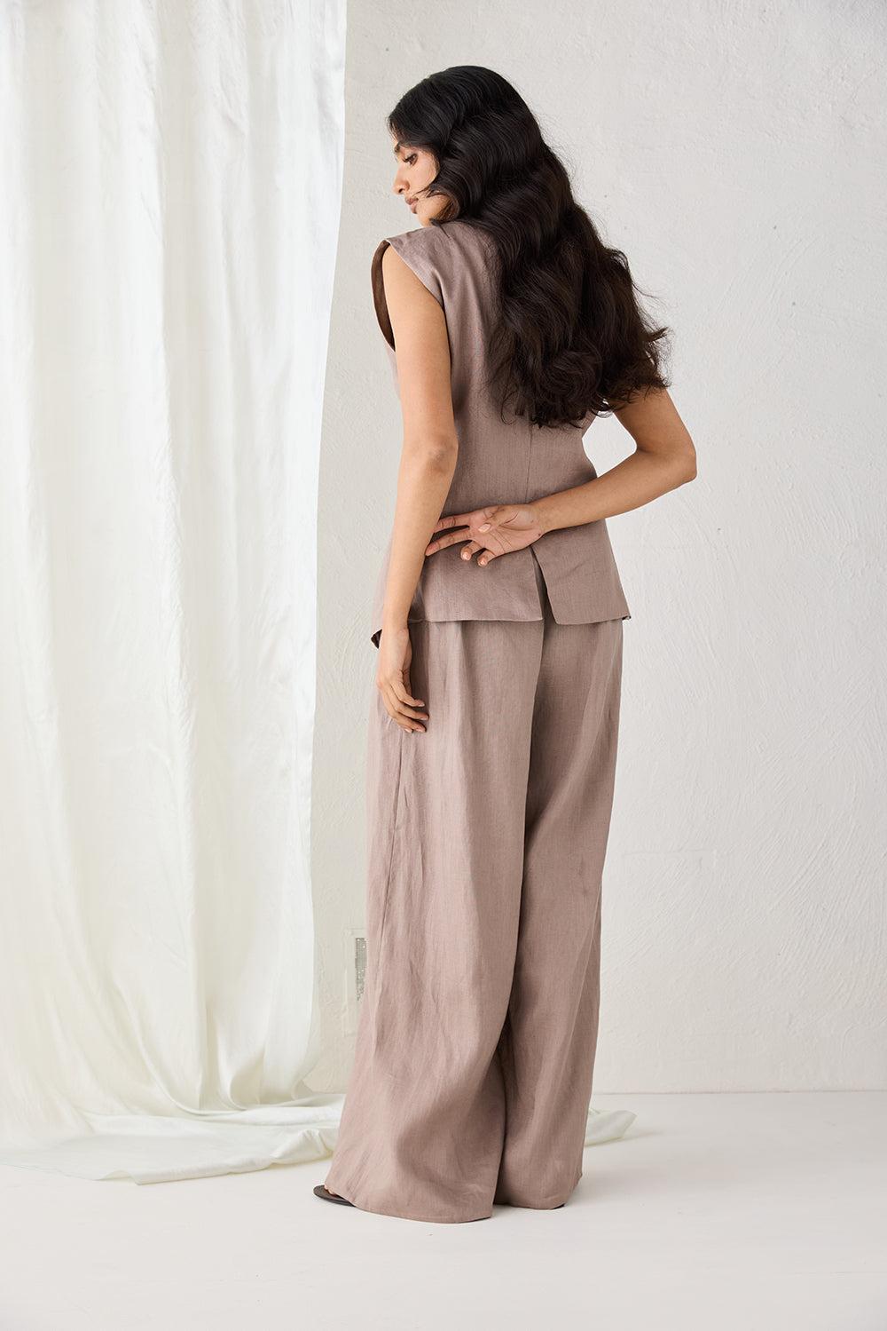 Raya Linen Pants Mushroom Product Image