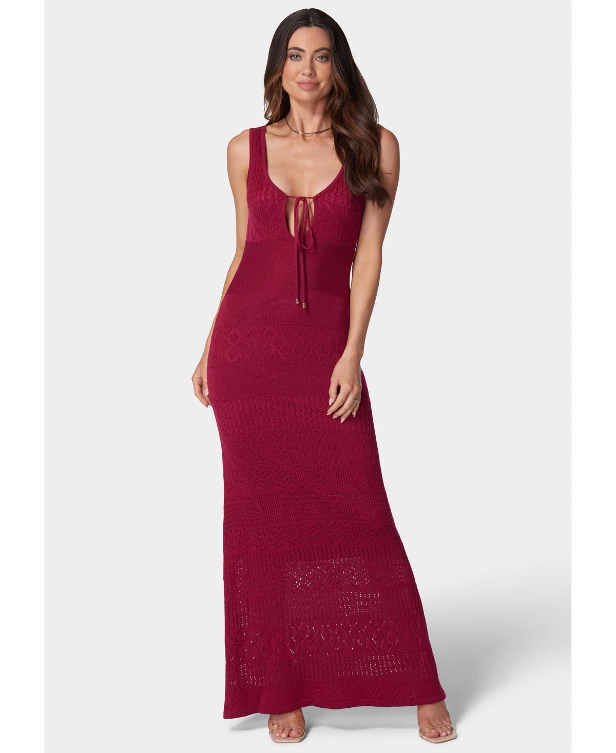 Bebe Womens Crochet Maxi Tank Dress Product Image