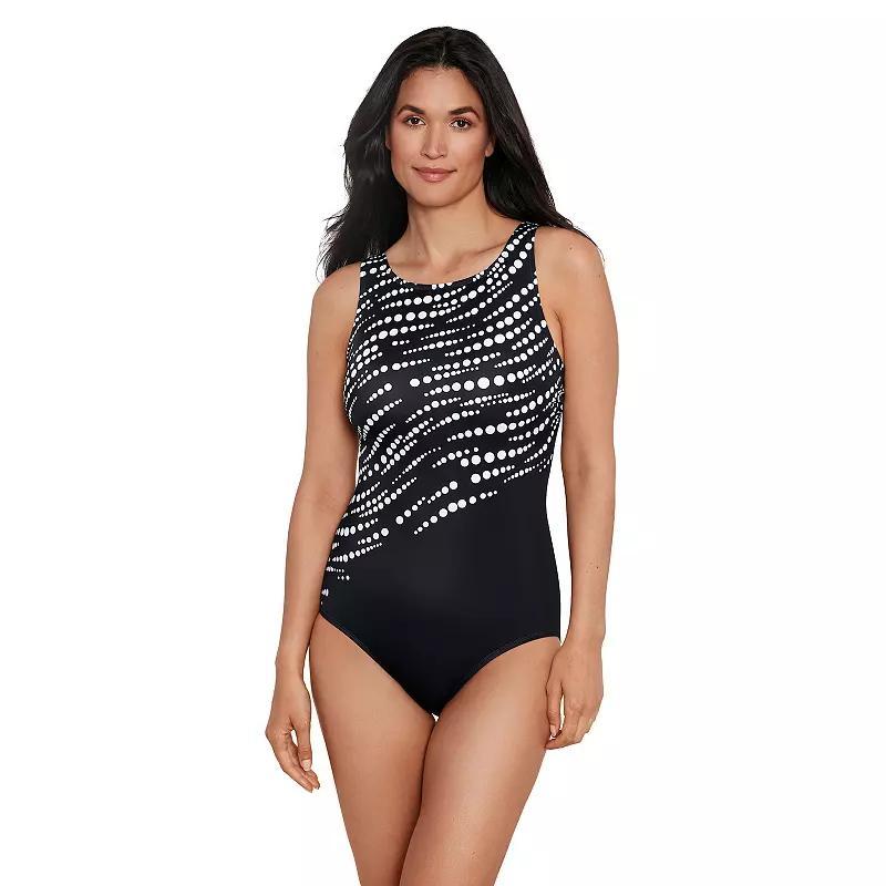 Womens Great Lengths Sport Highneck One-Piece Swim Suit Product Image