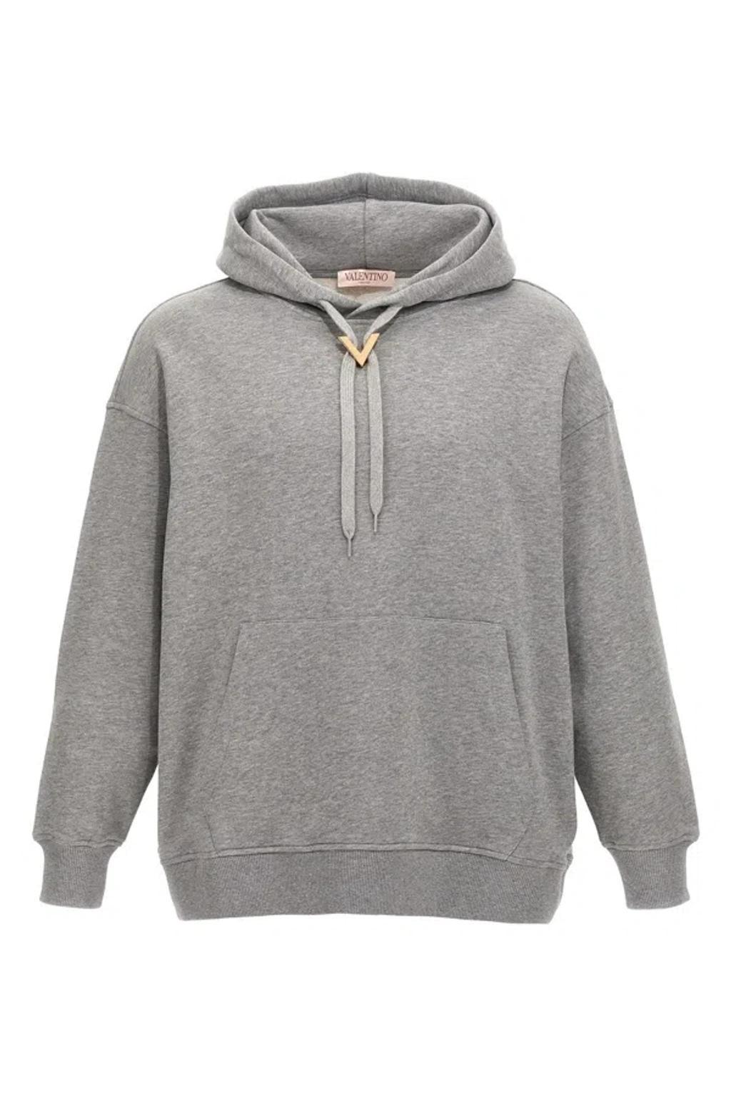 Garavani Women  'v Detail' Hoodie In Gray Product Image