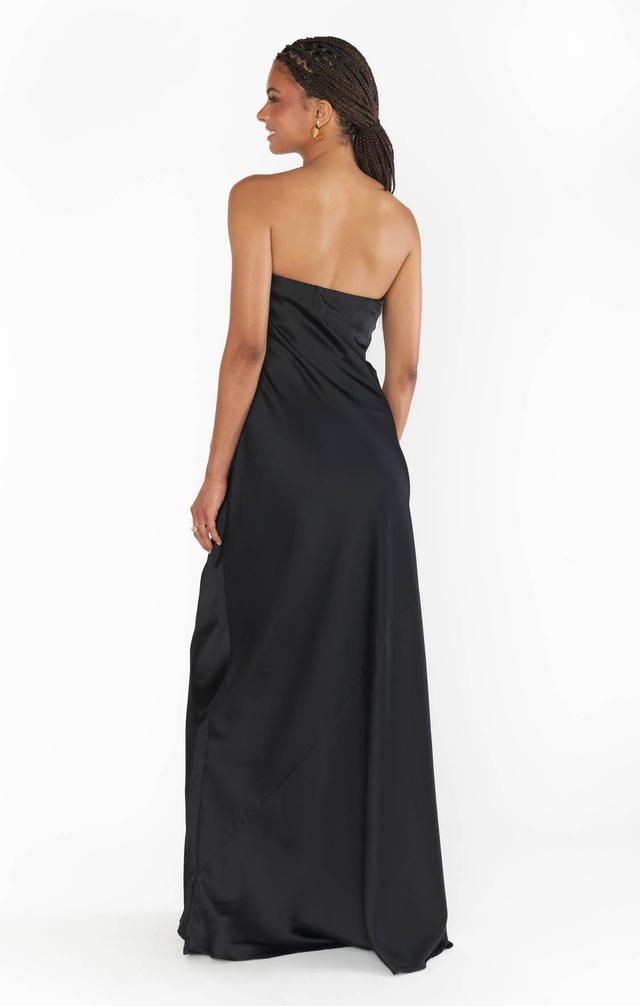 Taylor Tube Maxi Dress ~ Black Luxe Satin Product Image