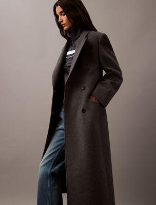 Long Brushed Wool Blend Coat Product Image