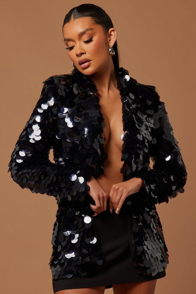 Gianna Payette Sequin Blazer - Black Product Image