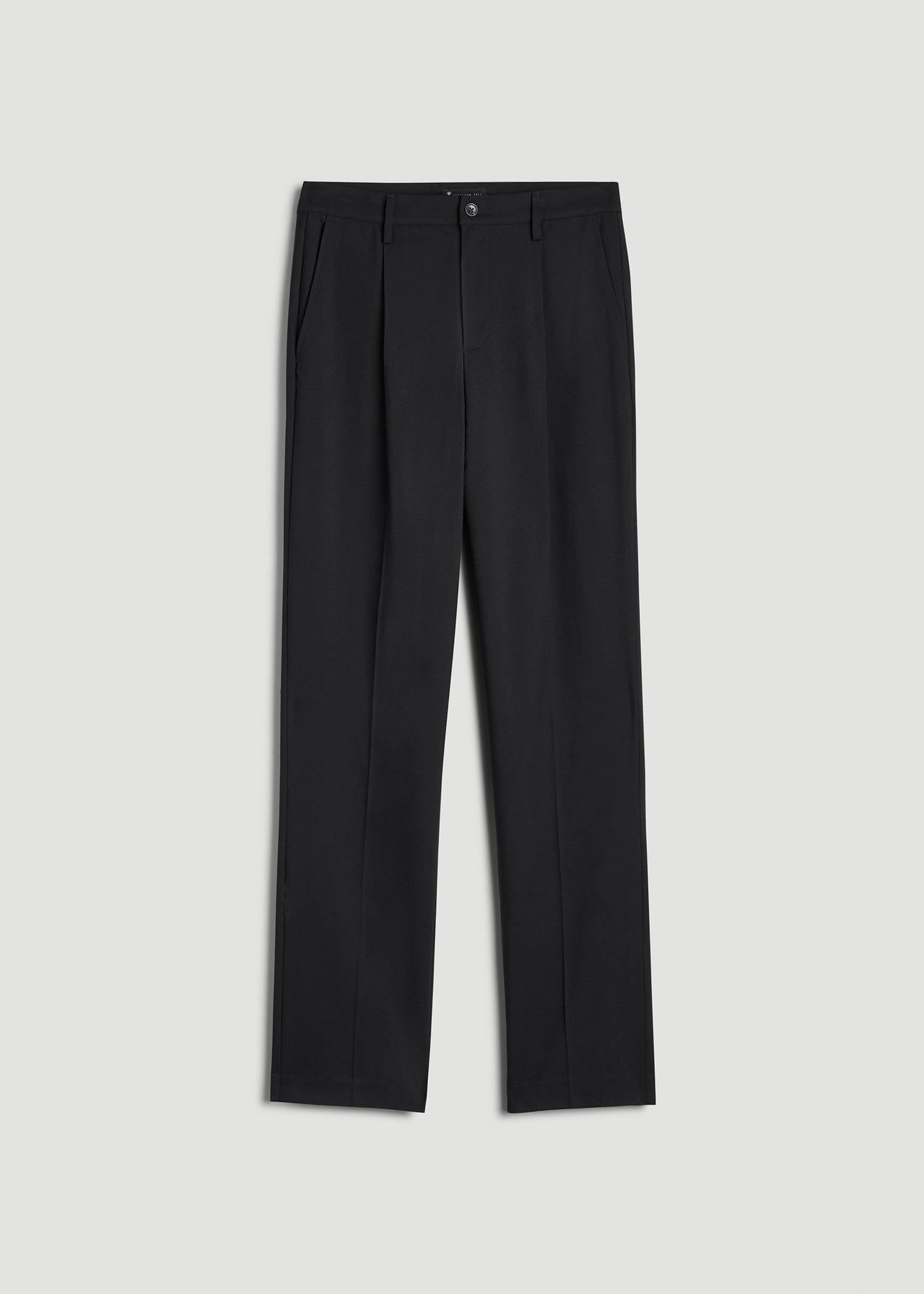 Tall Men's Relaxed Pleated Trouser in Black Male Product Image