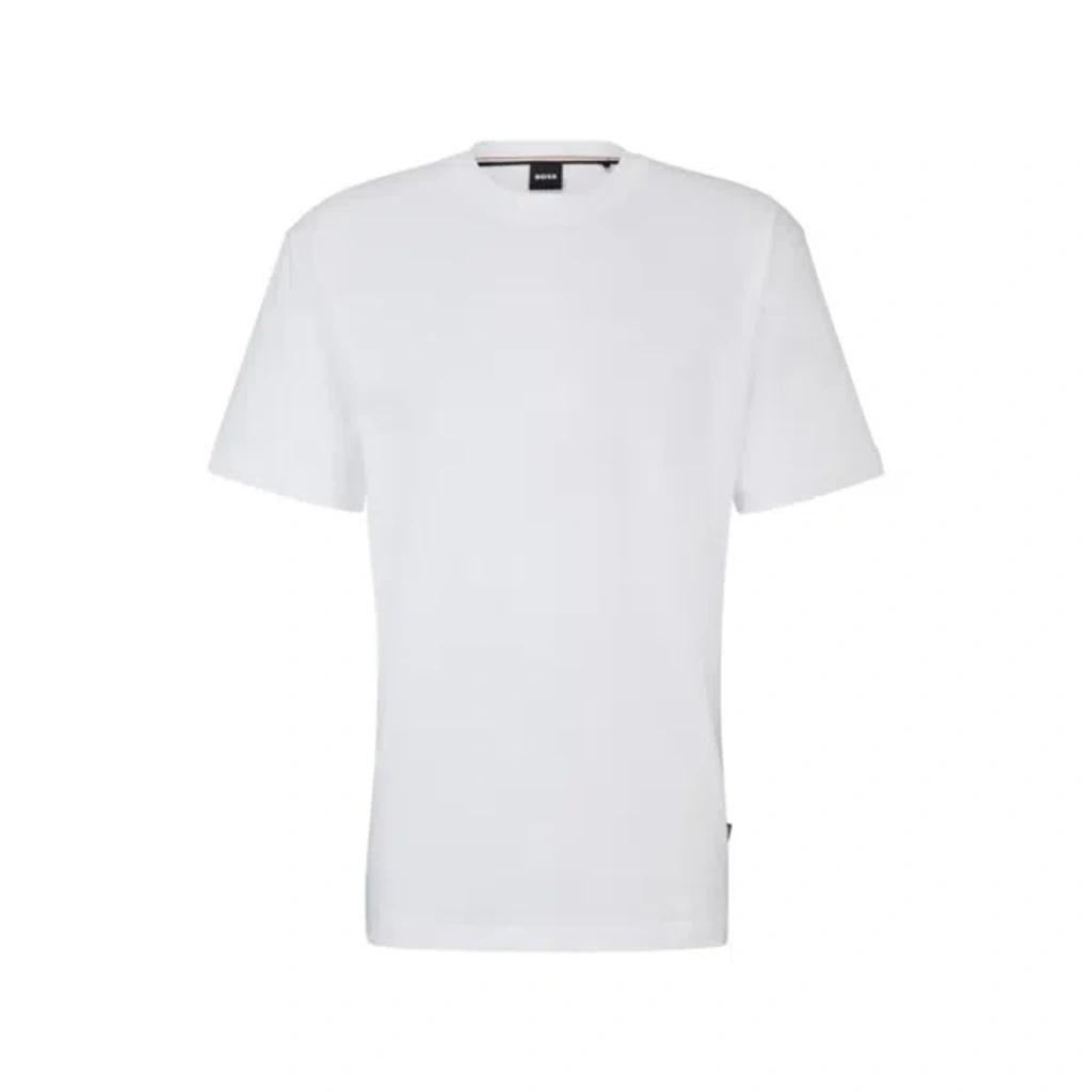 HUGO BOSS Cotton-jersey Regular-fit T-shirt With Seasonal Artwork In White Product Image