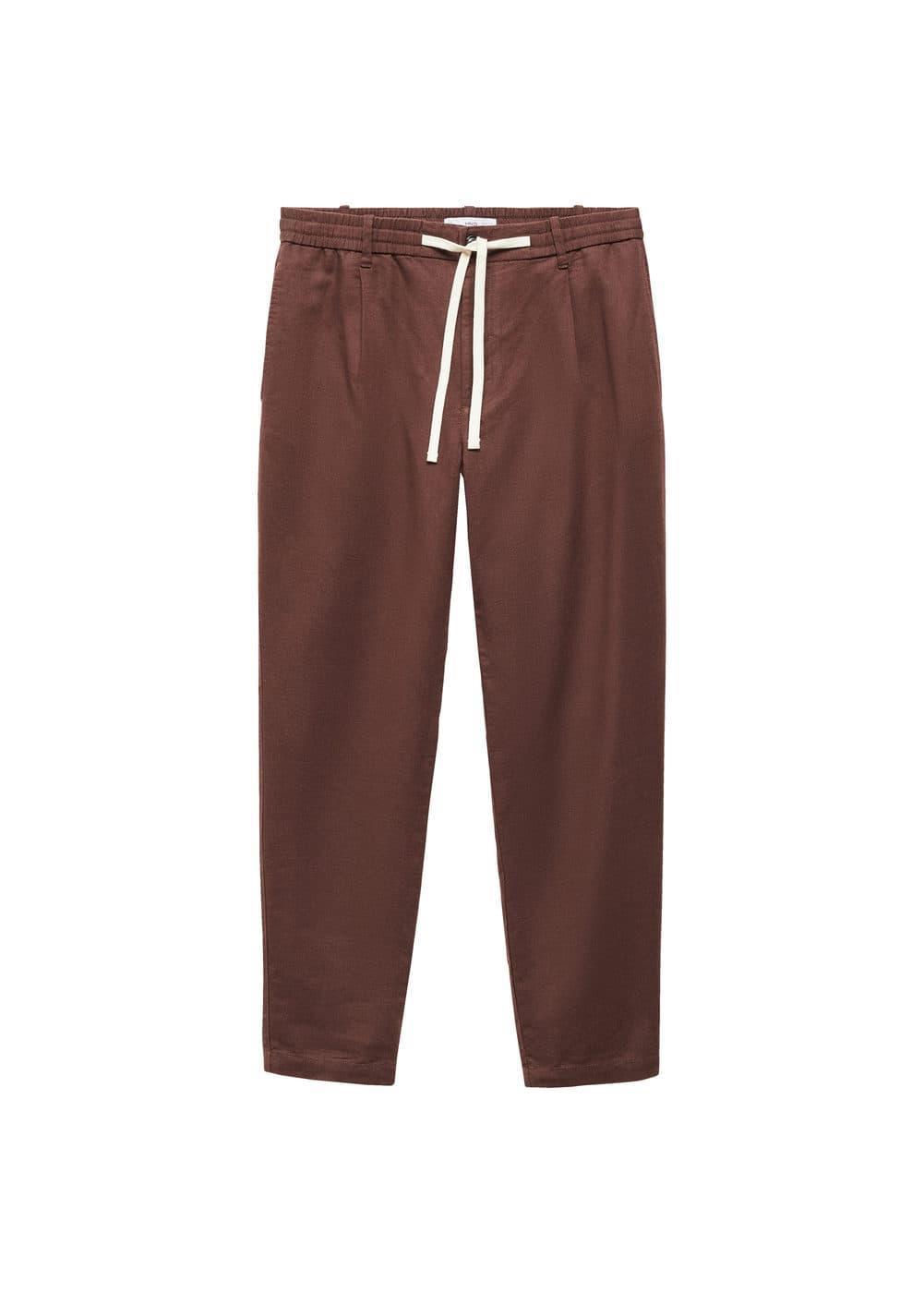 MANGO MAN - Slim-fit pants with drawstring burgundyMen Product Image