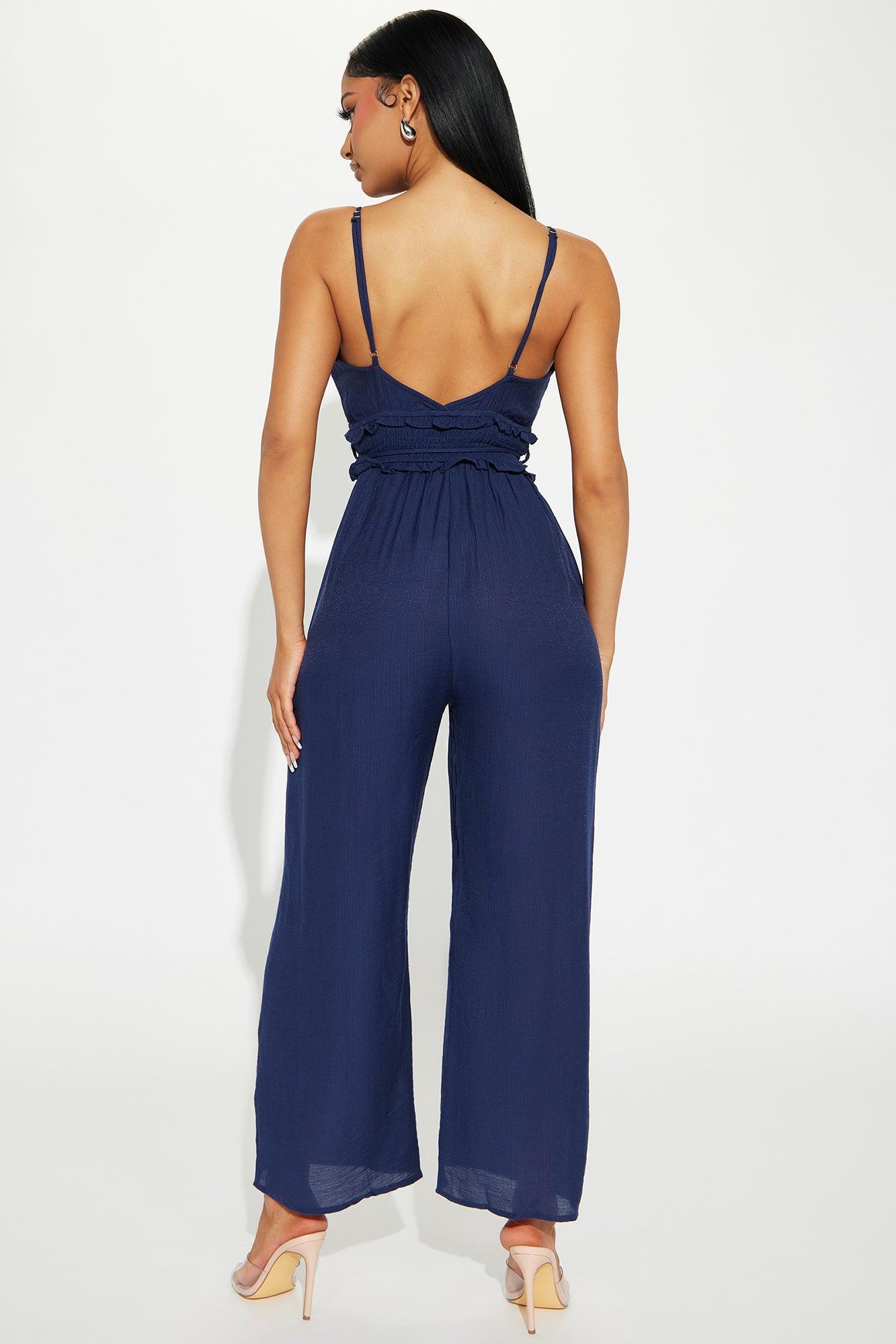 How I Like It Jumpsuit - Navy Product Image