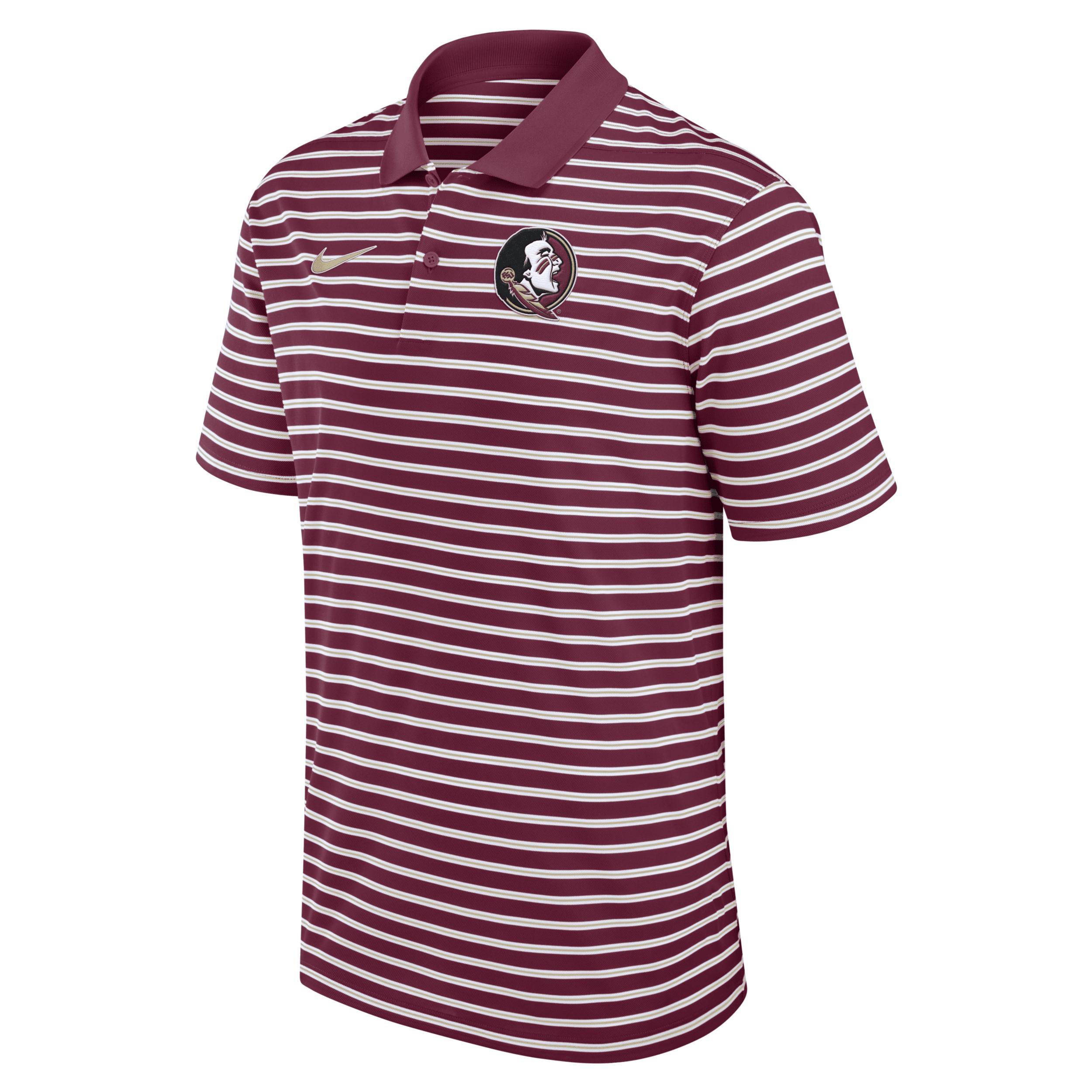 Alabama Crimson Tide Primetime Victory Striped Nike Men's Dri-FIT College Polo Product Image