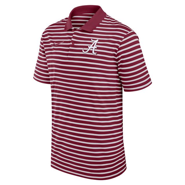 Alabama Crimson Tide Primetime Victory Striped Nike Men's Dri-FIT College Polo Product Image