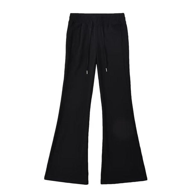 Elastic Waist Plain Flared Sweatpants Product Image