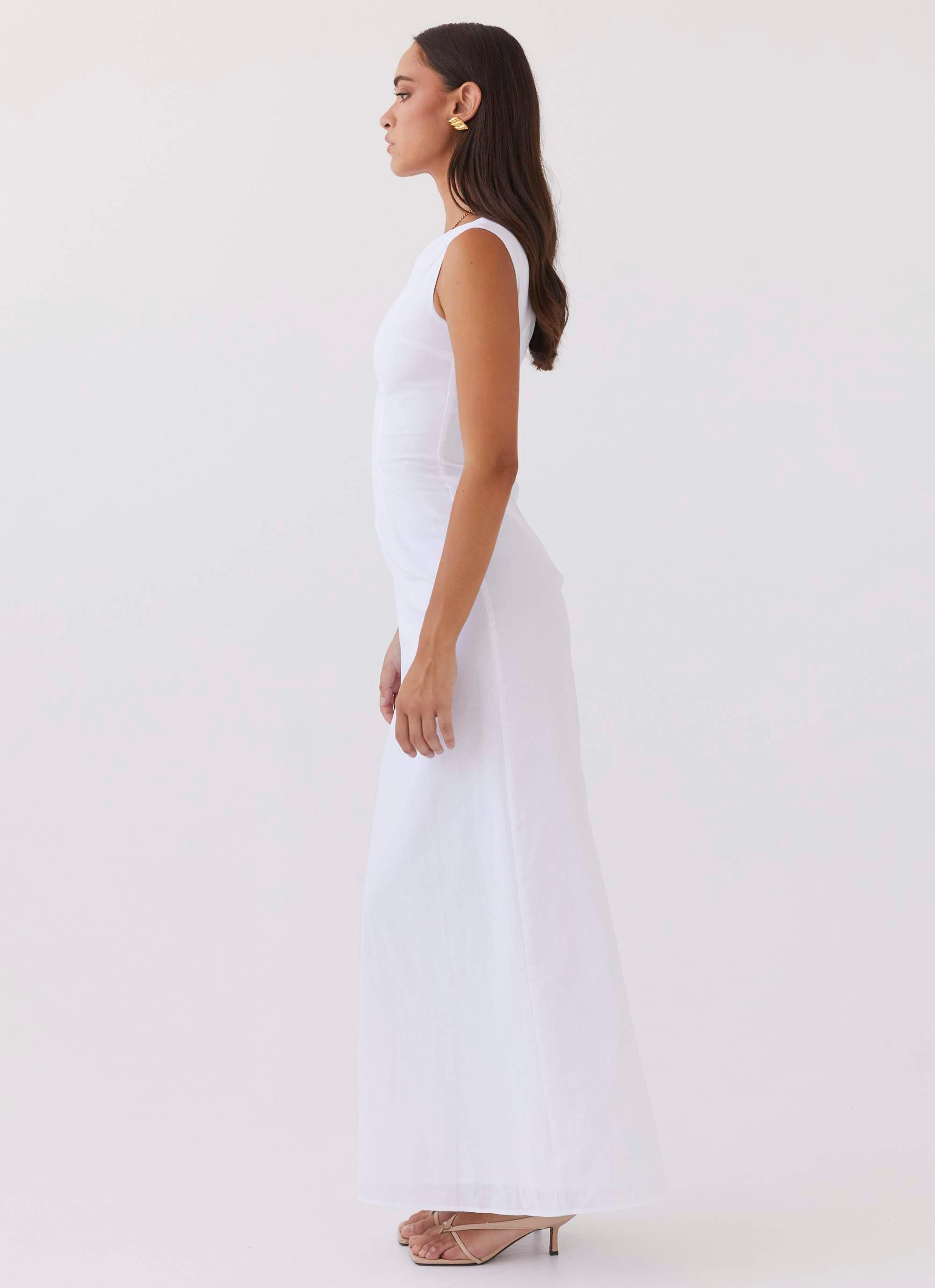 Eloise High Neck Maxi Dress - White Product Image