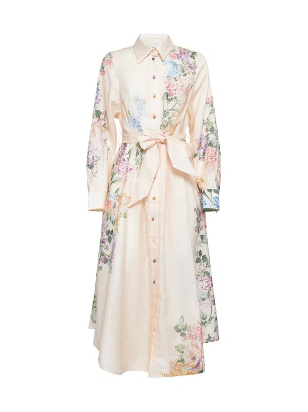 ZIMMERMANN Womens Cream Watercolour Floral Halliday Floral-print Linen Maxi Dress Product Image