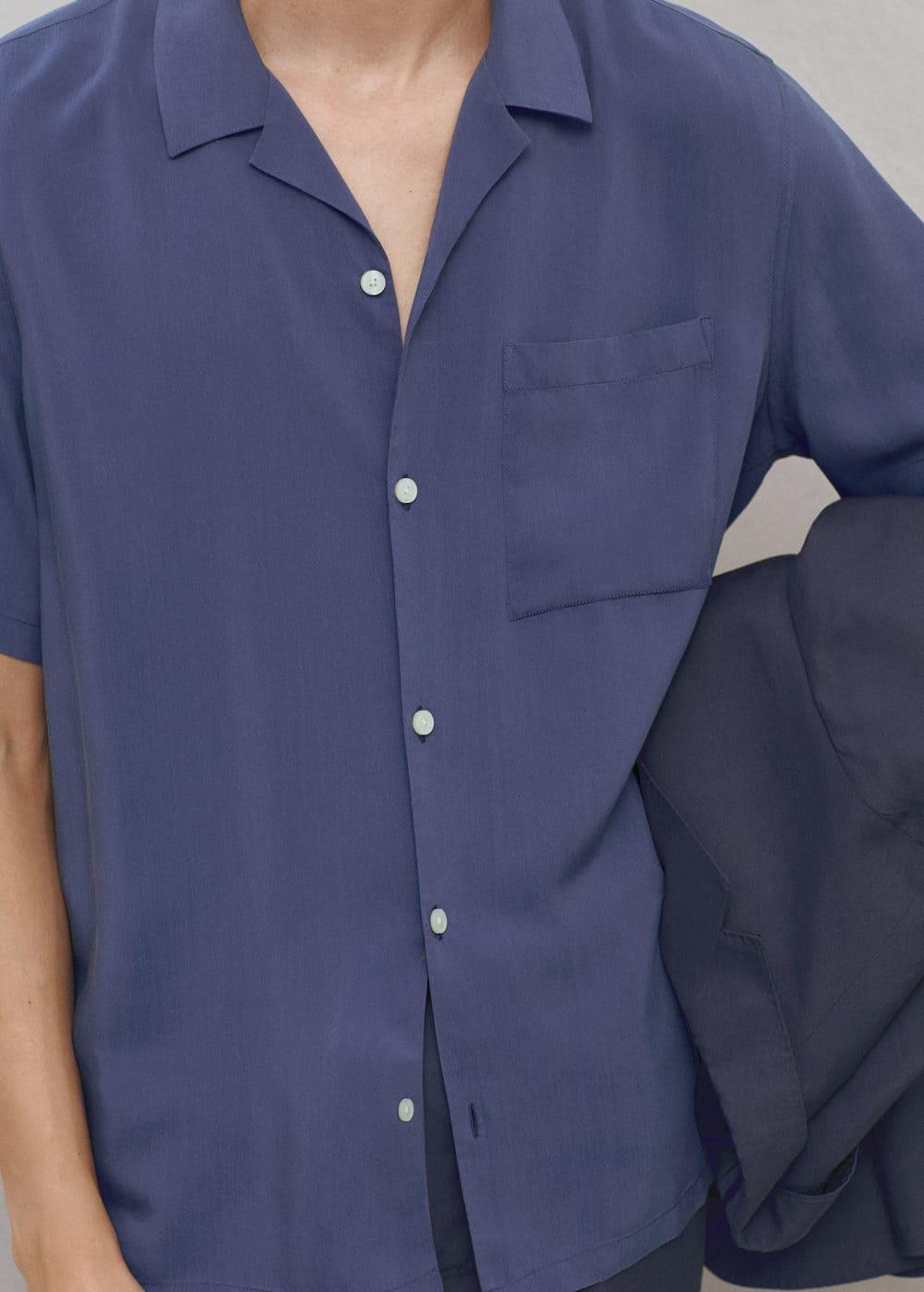 Regular-fit 100% Tencel shirt - Men | MANGO USA Product Image