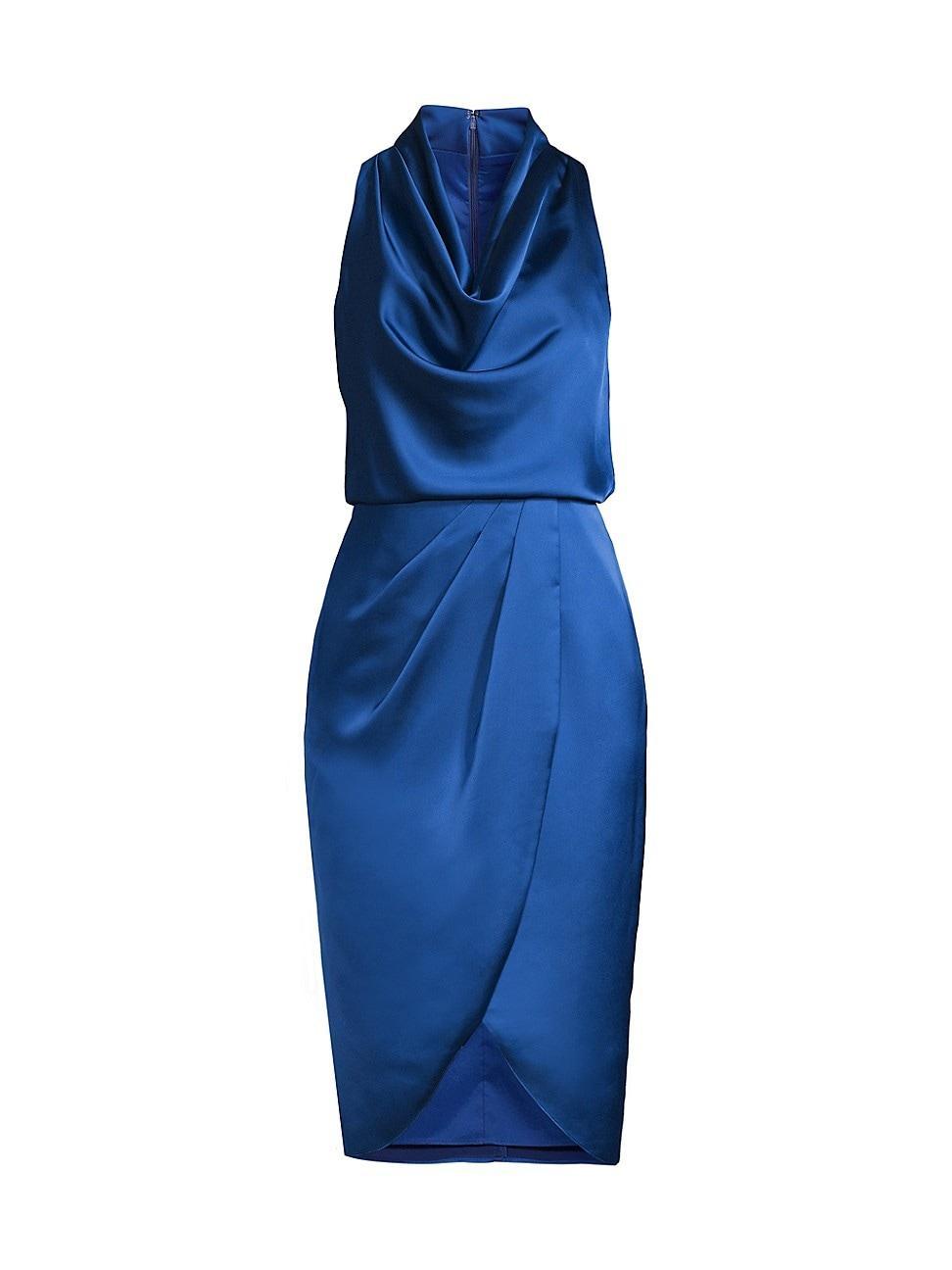 Womens Cowl-Neck Cocktail Dress Product Image