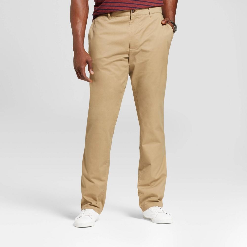 Mens Big & Tall Athletic Fit Chino Pants - Goodfellow & Co Tan 42x36 Product Image