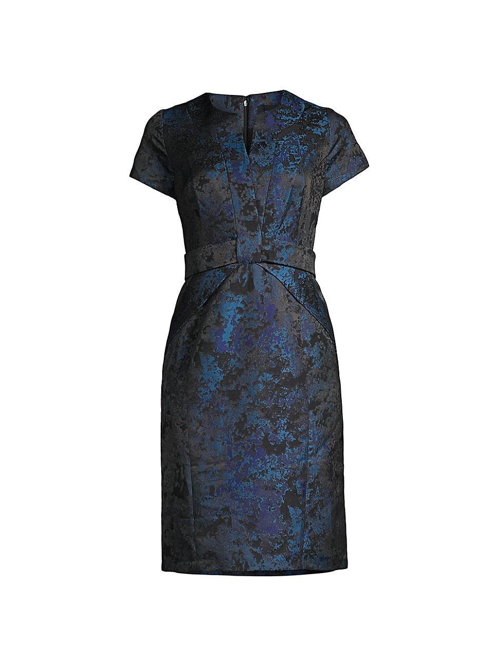 Shani Jacquard Bow Sheath Cocktail Dress Product Image