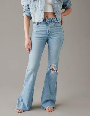 AE Next Level Ripped Super High-Waisted Flare Jean Product Image