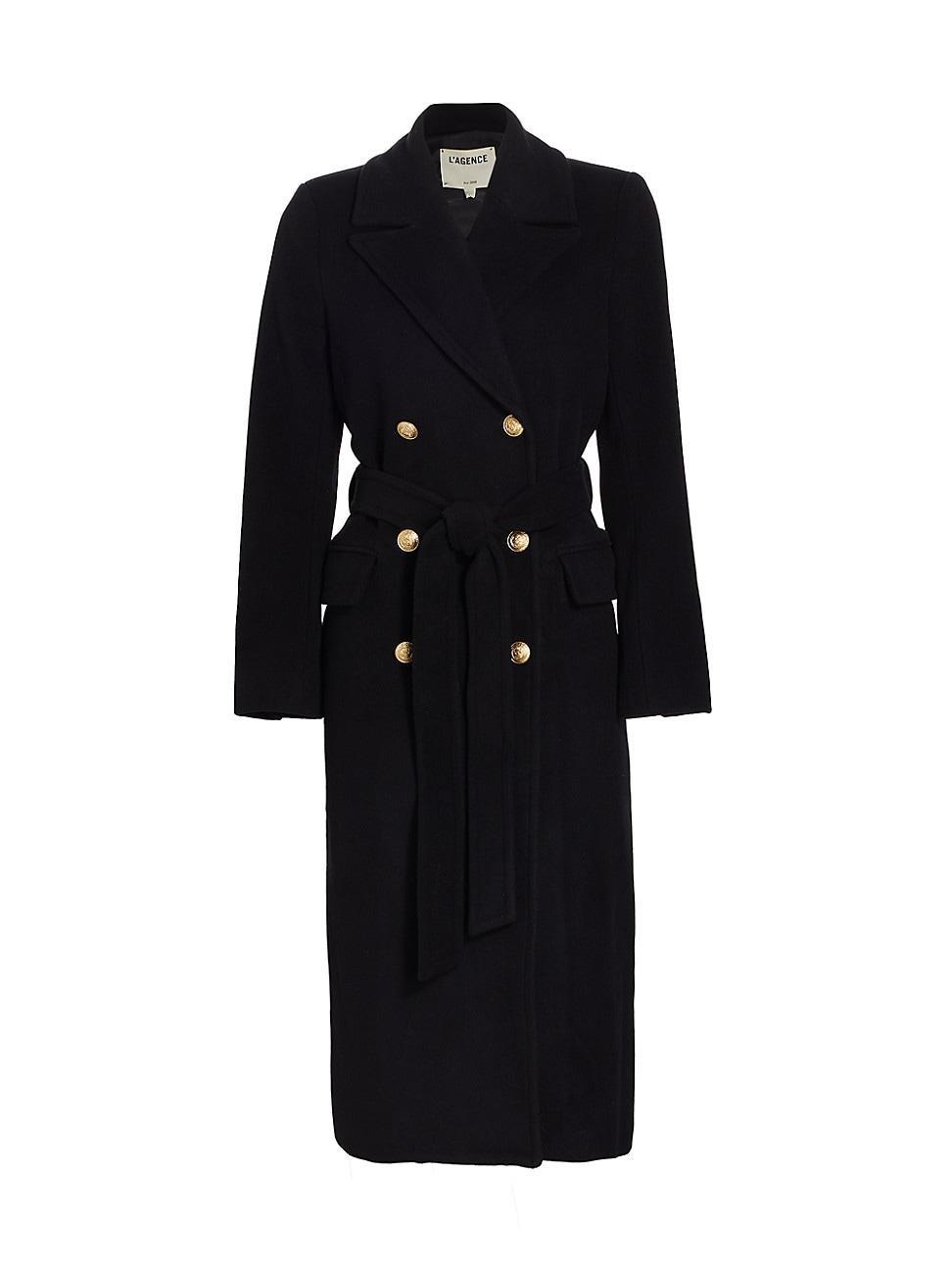 Womens Olina Wool-Blend Belted Long Coat Product Image