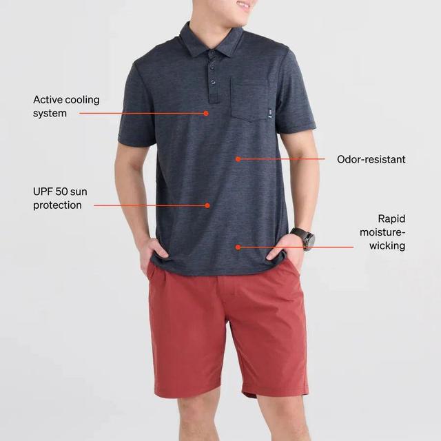 DropTemp™ All Day Cooling Short Sleeve Polo / Turbulence Heather Male Product Image