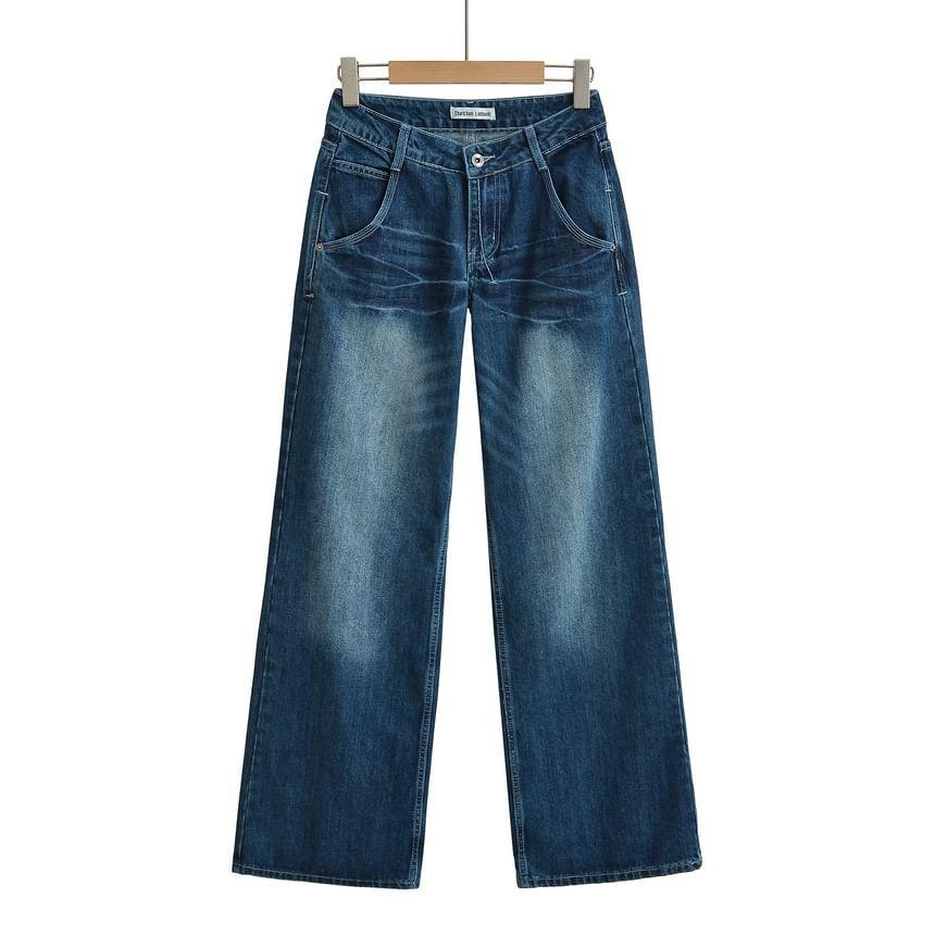 High Rise Washed Wide Leg Jeans Product Image