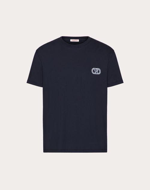 COTTON T-SHIRT WITH VLOGO SIGNATURE PATCH Product Image