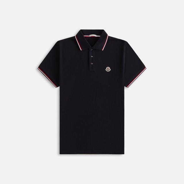 Moncler Logo Patch Polo - Blue Male Product Image