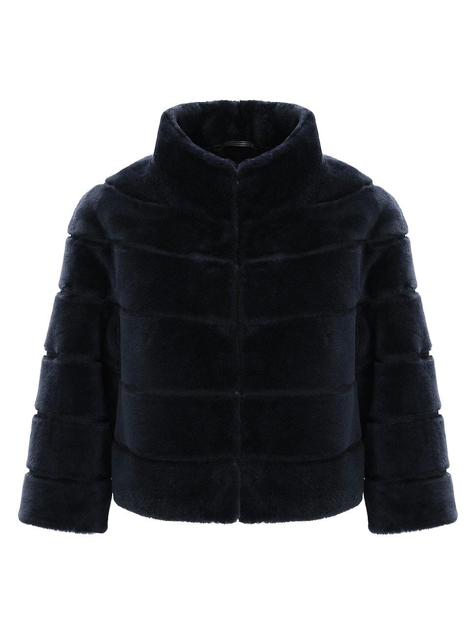 Womens Shearling Lamb Bolero Coat Product Image