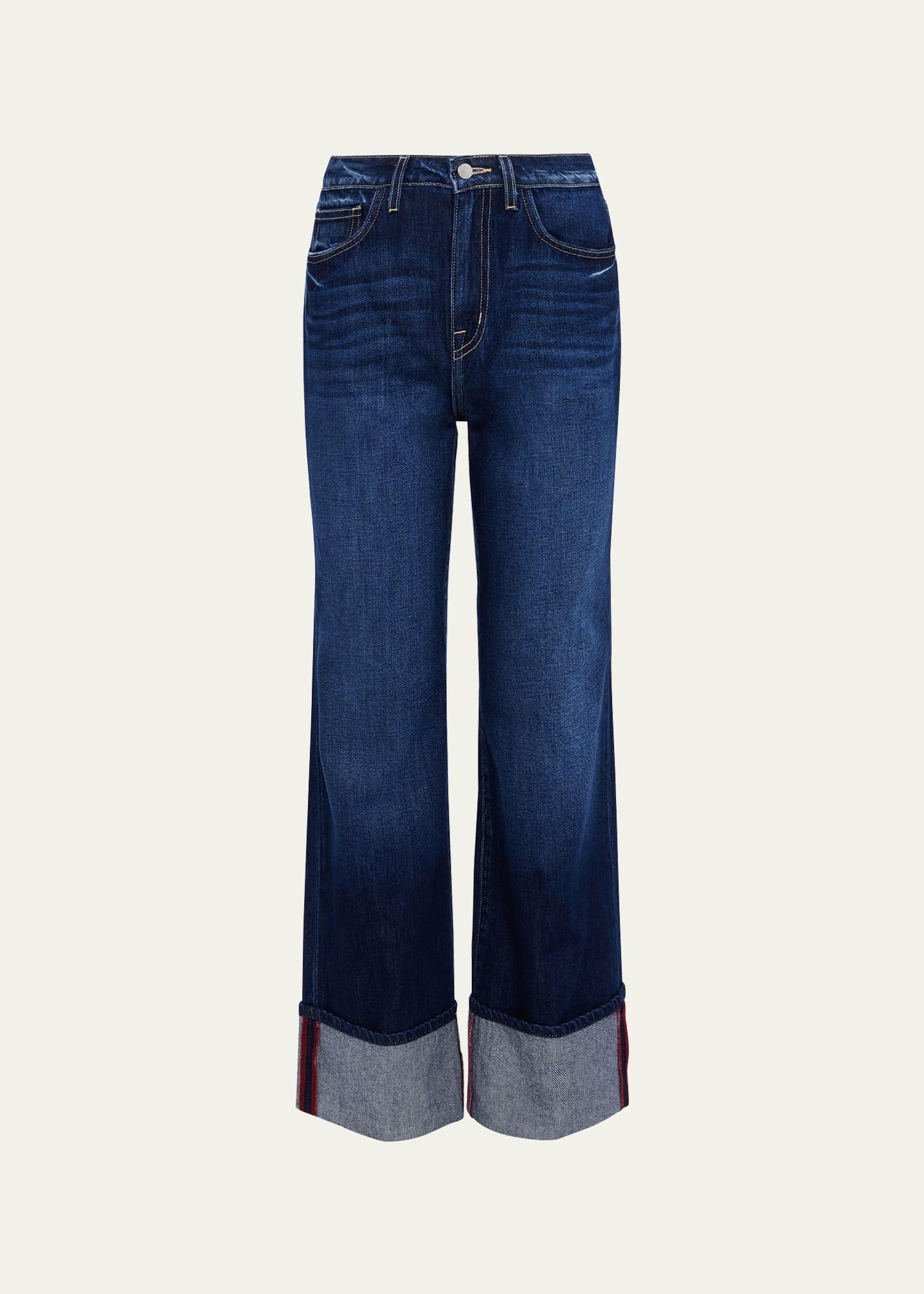 Womens Miley Wide-Leg Cuff Jeans Product Image