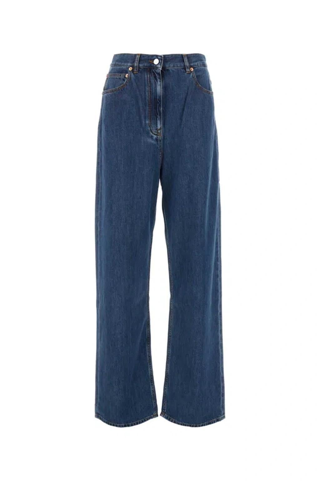 VALENTINO Mid-rise Wide-leg Jeans In Blue product image