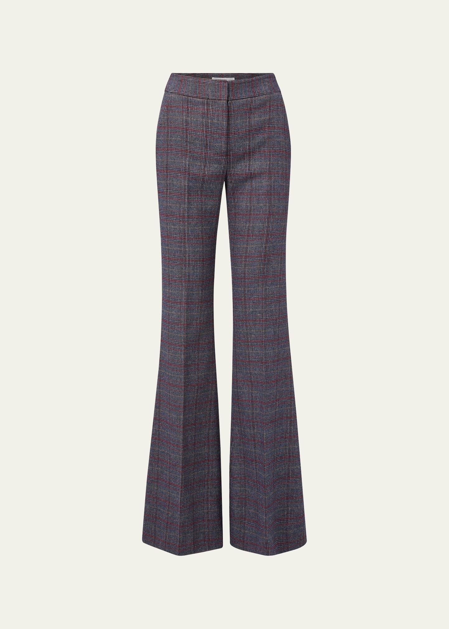 Womens Lebone Plaid Boot-Cut Pants Product Image