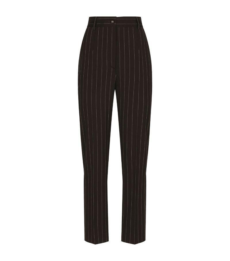 Wool Pinstripe Tailored Trousers In Multicolor Product Image