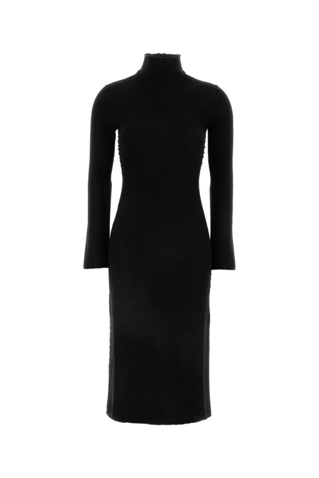 Knitted High Kneck Dress-m Nd  Female In Black product image