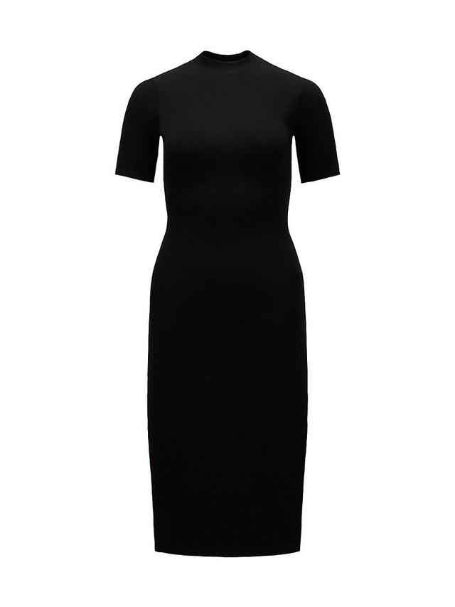 Womens Short Sleeve Stretch Midi Dress Product Image