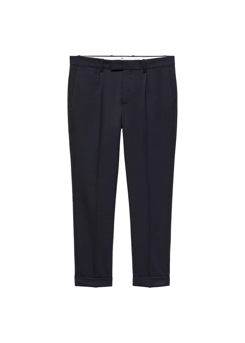 MANGO MAN - Pleat detail wool pants navyMen Product Image