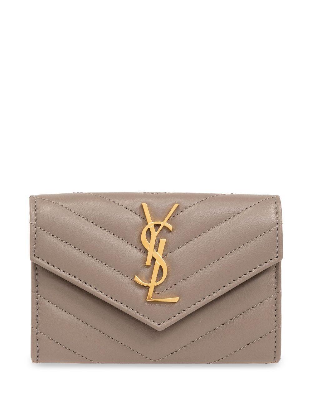 SAINT LAURENT Cassandre Matelassé Wallet In Brown Product Image