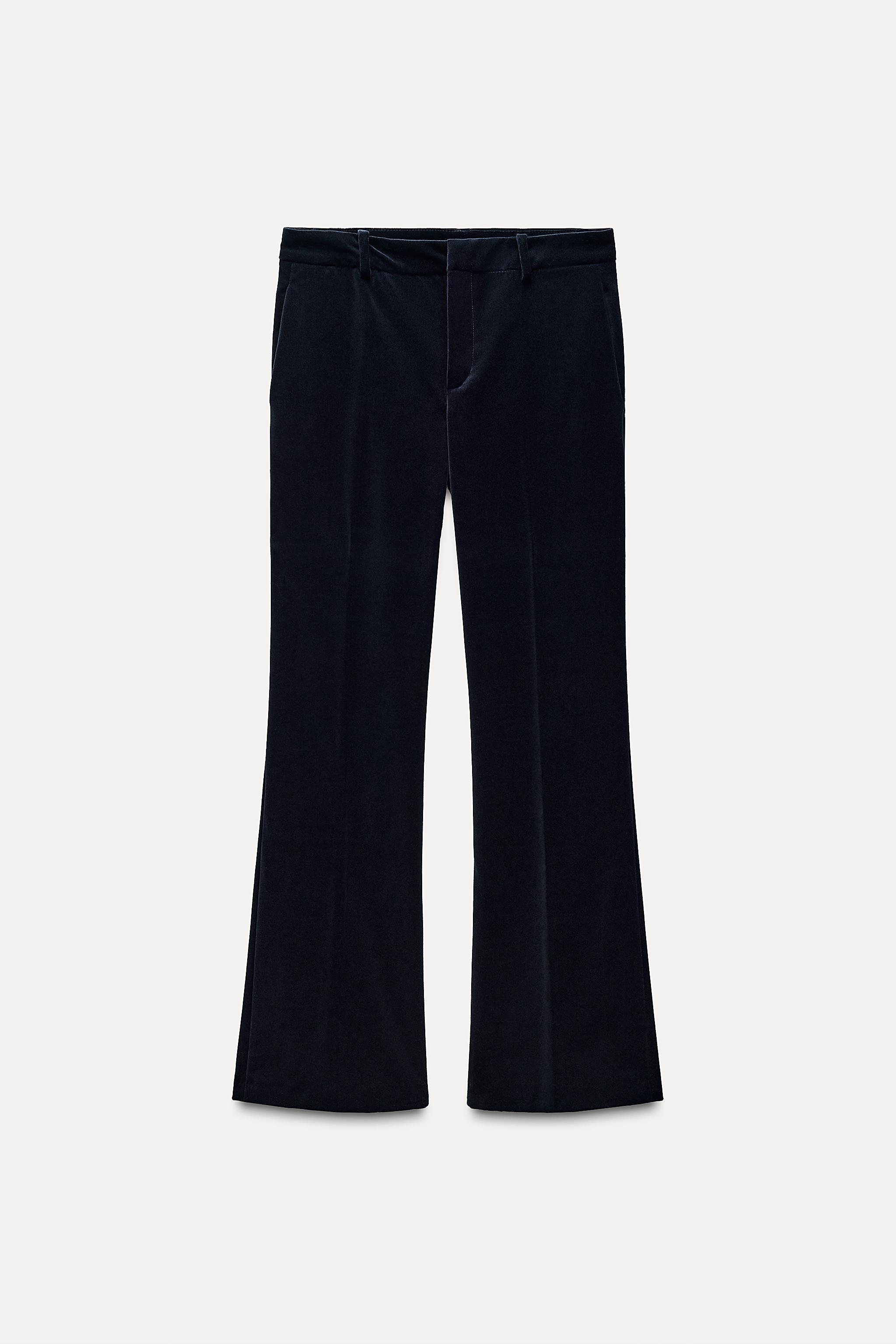 STRAIGHT LEG VELVET PANTS ZW COLLECTION Product Image