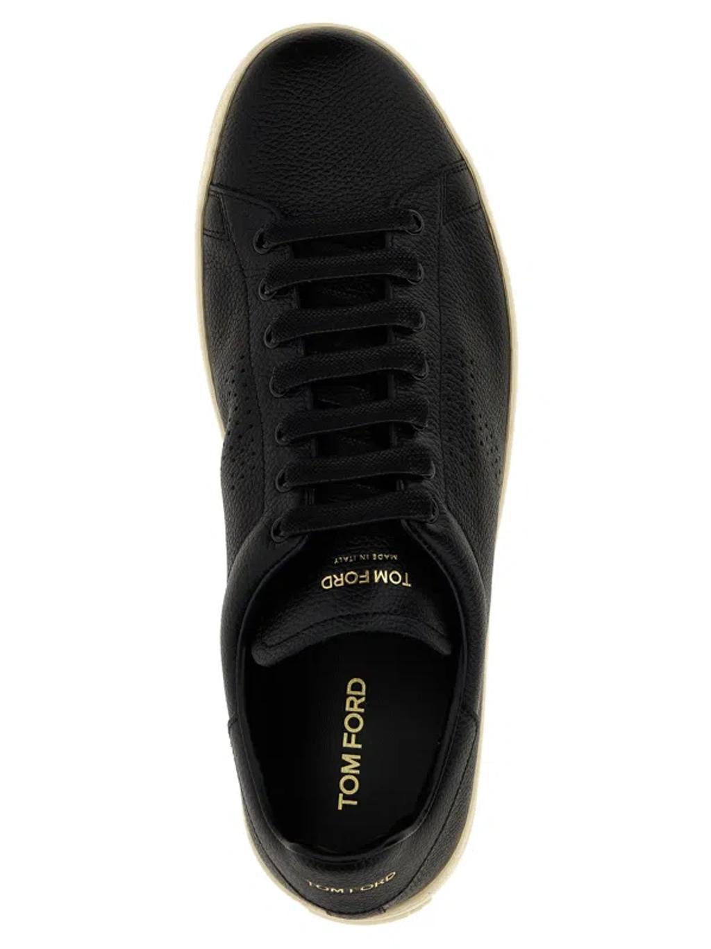 TOM FORD Men Logo Leather Sneakers In Multicolor Product Image