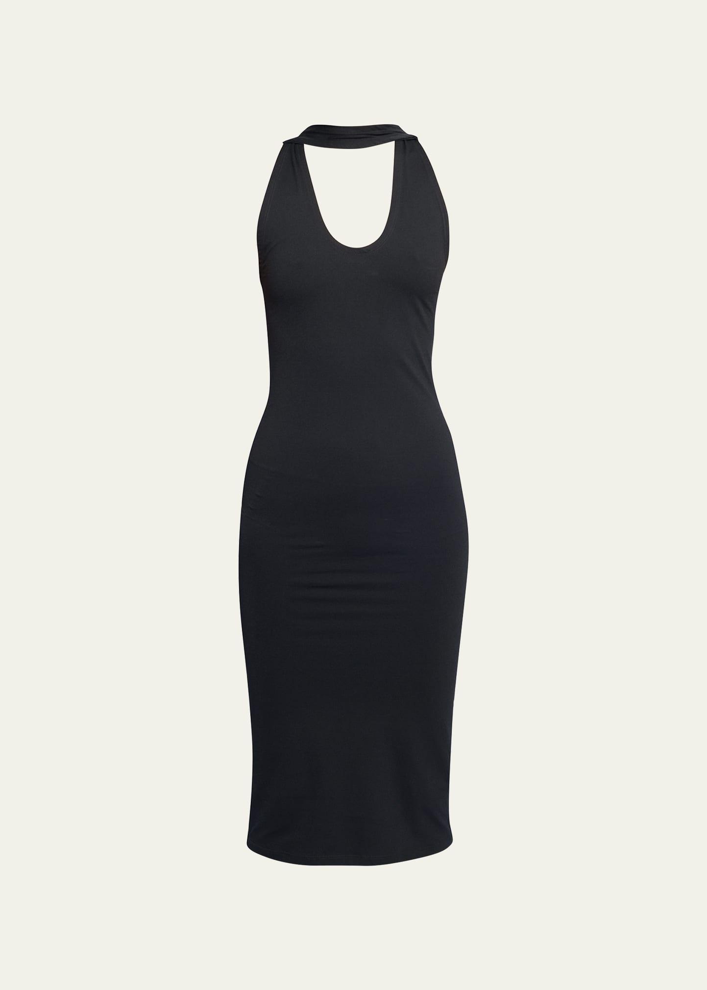 Womens Halterneck Jersey Midi-Dress Product Image