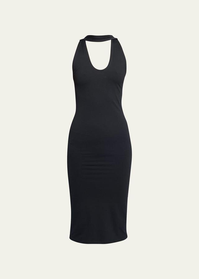 Womens Halterneck Jersey Midi-Dress Product Image