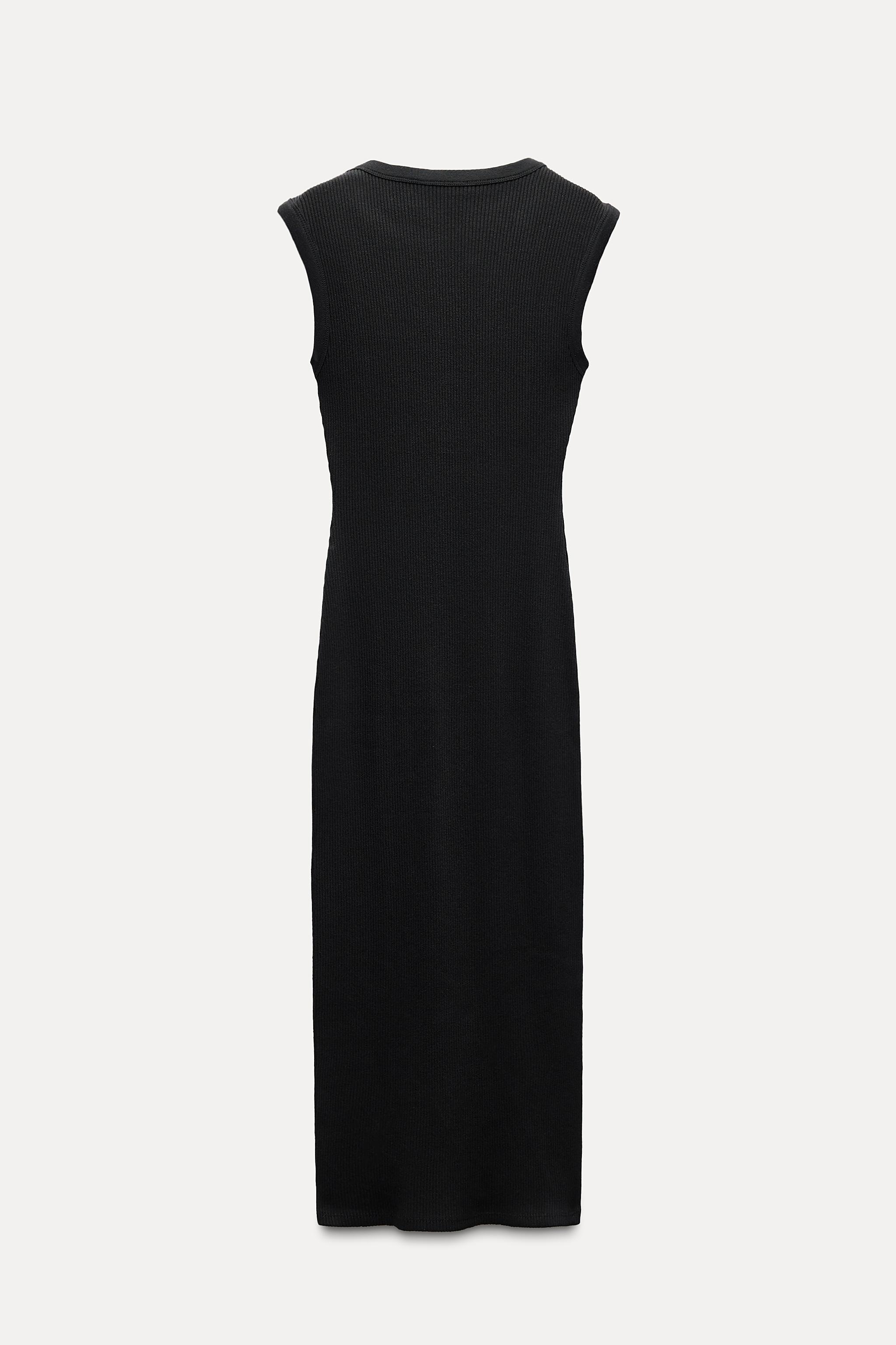 RIB MIDI DRESS WITH BUTTONS Product Image