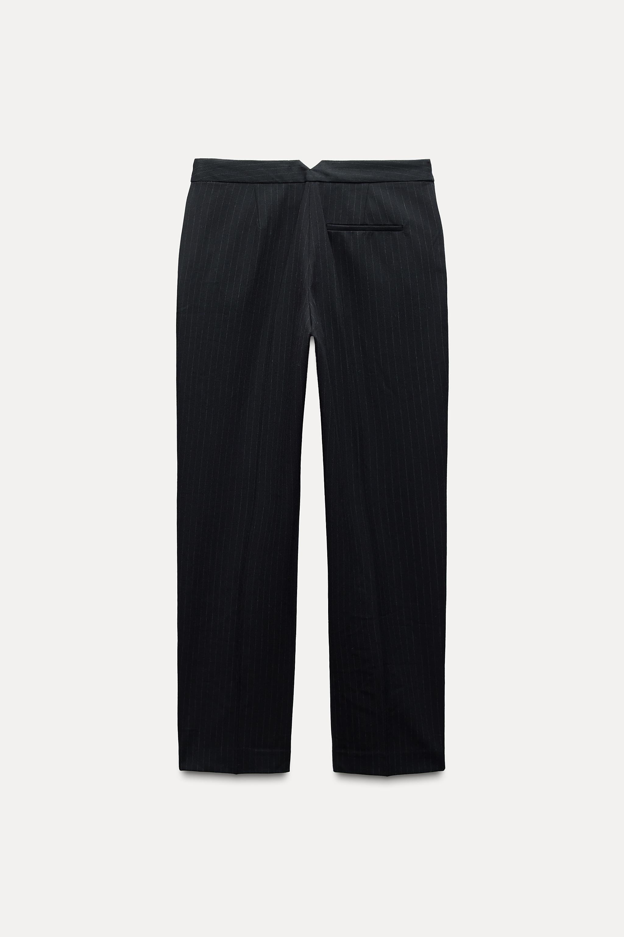 PINSTRIPE STRAIGHT LEG PANTS Product Image