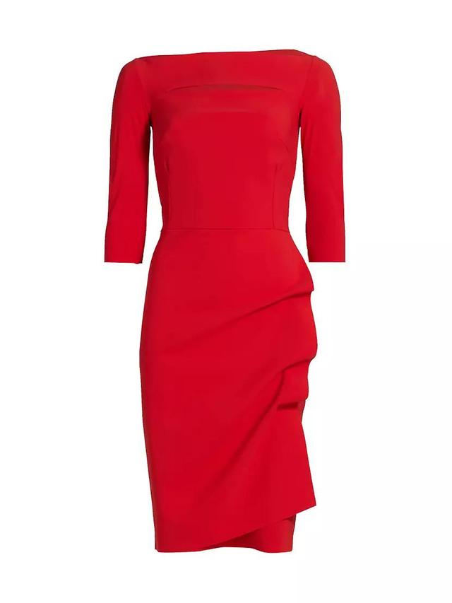 Womens Kate Ruffled Three-Quarter Sleeve Bodycon Dress Product Image