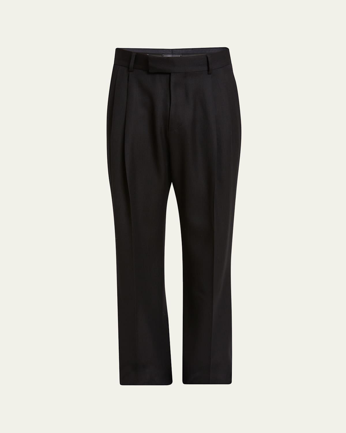 Mens Double-Pleated Gabardine Pants Product Image