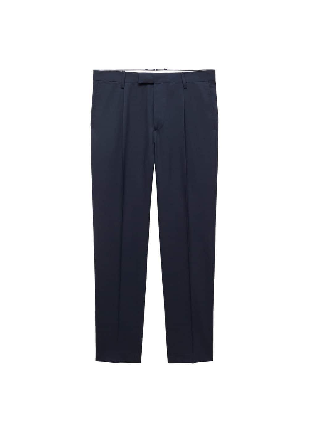 MANGO MAN - 100% virgin wool pleated pants dark navyMen Product Image