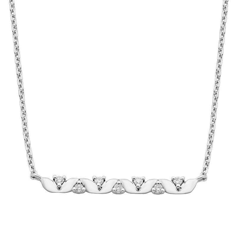 Boston Bay Diamonds Sterling Silver 1/12 Carat T.W. Diamond Bar Necklace, Womens Product Image