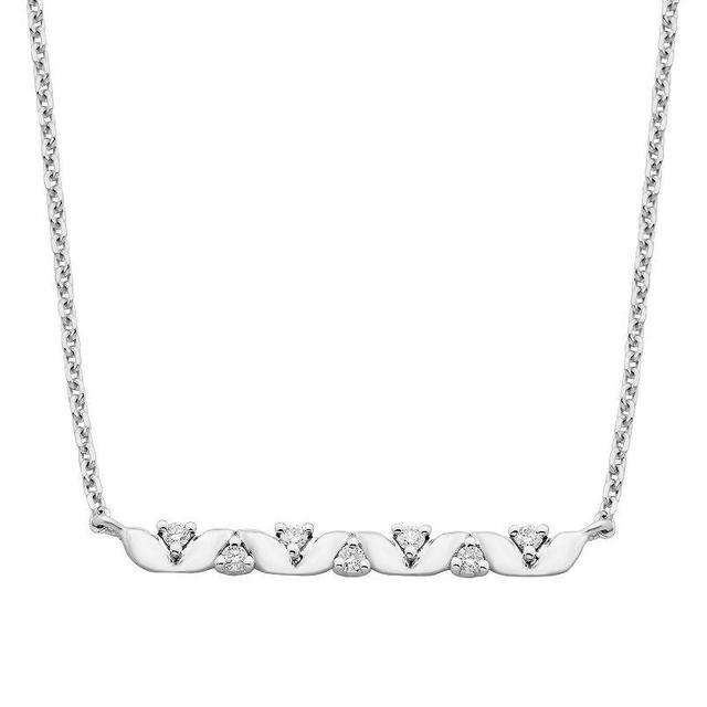 Boston Bay Diamonds Sterling Silver 1/12 Carat T.W. Diamond Bar Necklace, Womens Product Image