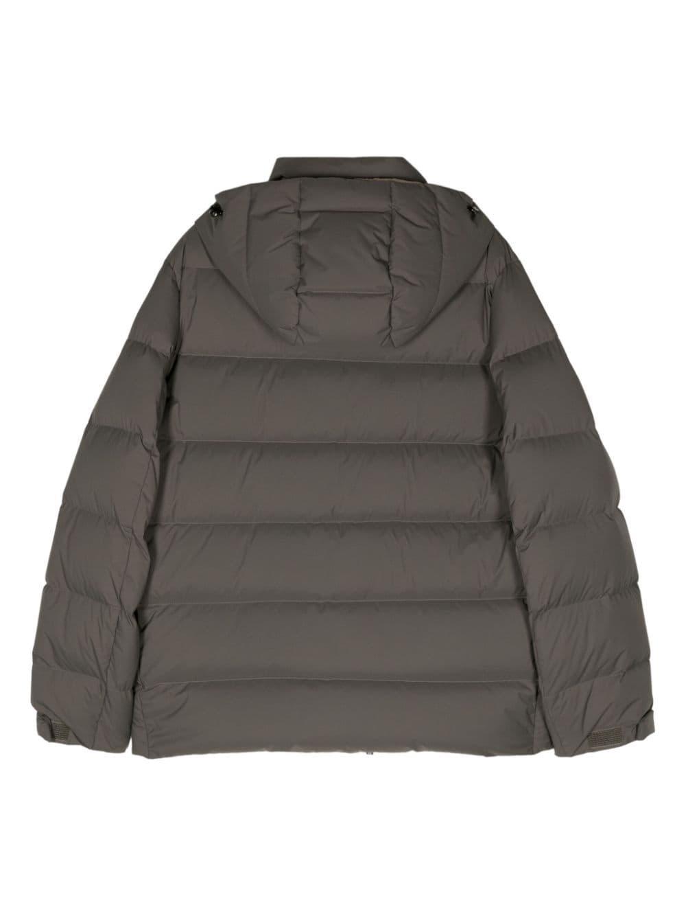 Hooded Quilted Puffer Jacket In Green Product Image