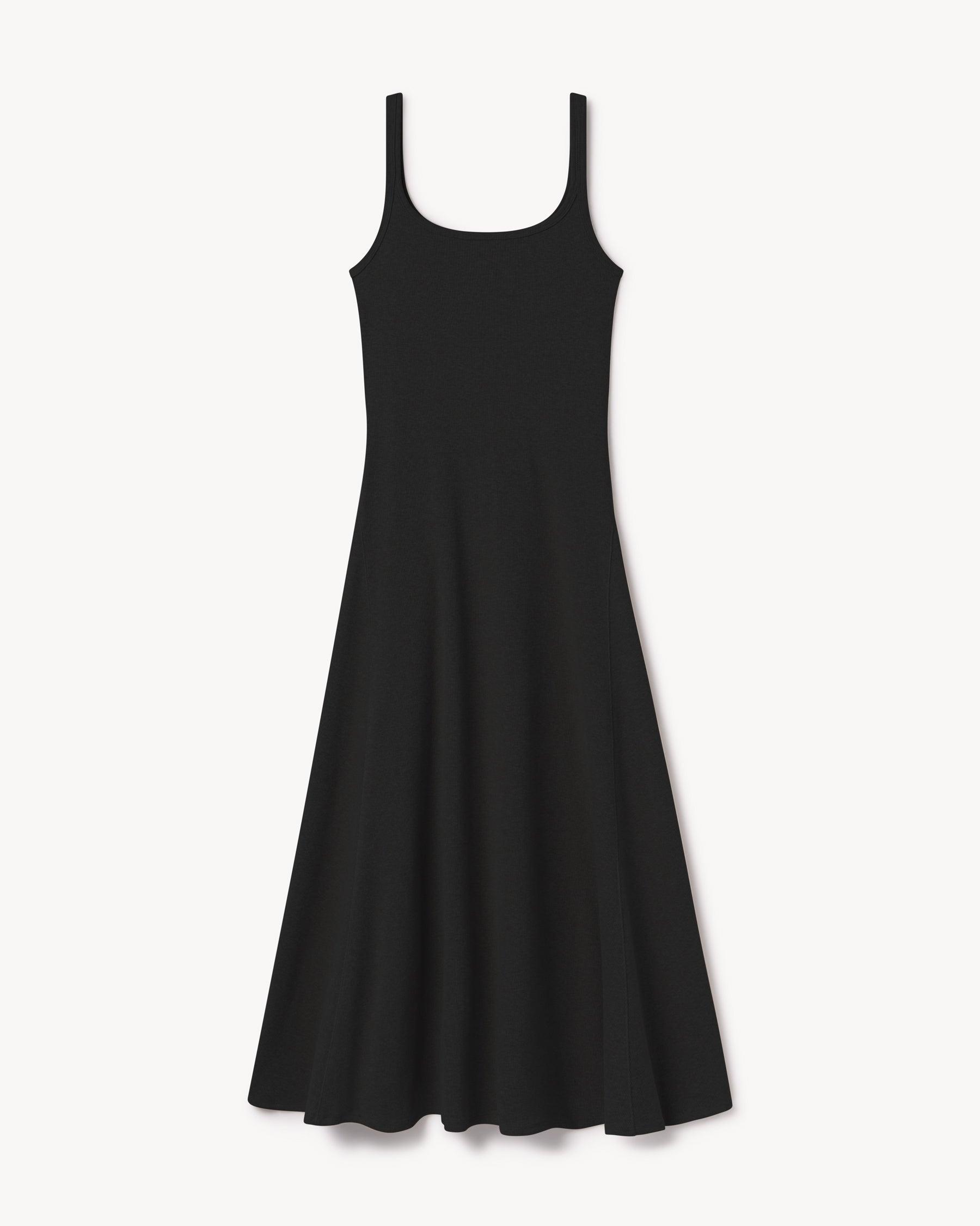 Black Surplus Rib Scoop Neck Tank Dress Product Image