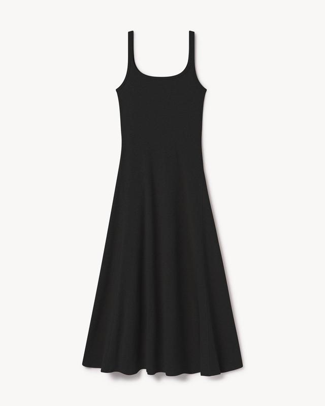 Black Surplus Rib Scoop Neck Tank Dress Product Image