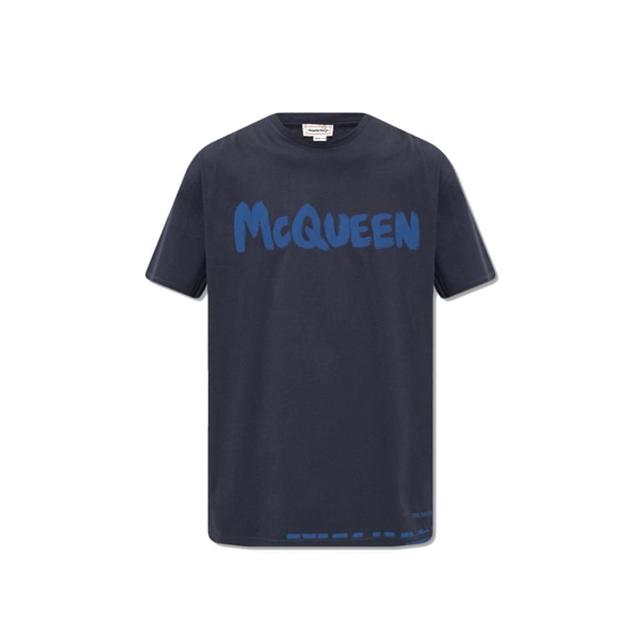 Logo-print Cotton T-shirt In Navy Product Image